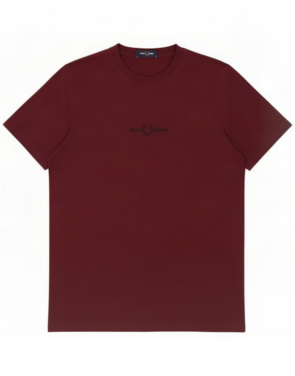 Fred Perry Ανδρικό T-Shirt Top Medium Burgundy Βαμβακερό