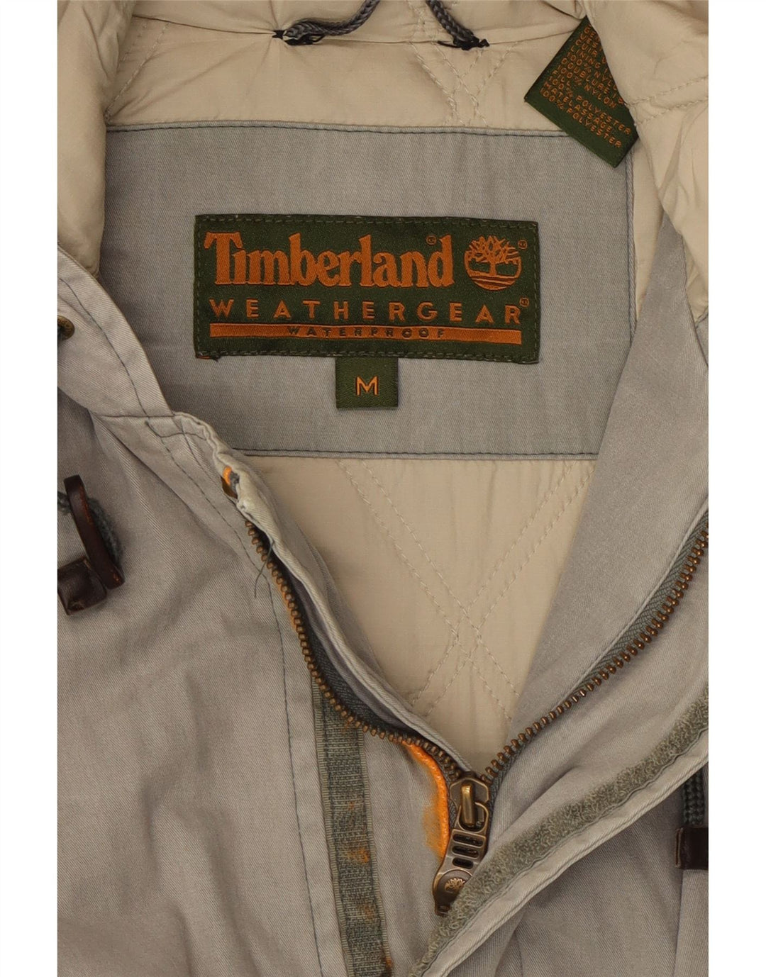 TIMBERLAND Ανδρικό παλτό αντιανεμικό με κουκούλα UK 38 μεσαίο βαμβακερό γκρι