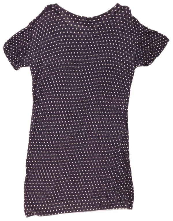 Γυναικείο μπλουζάκι Jigsaw φόρεμα UK 14 Medium Navy Blue Dot Λινά