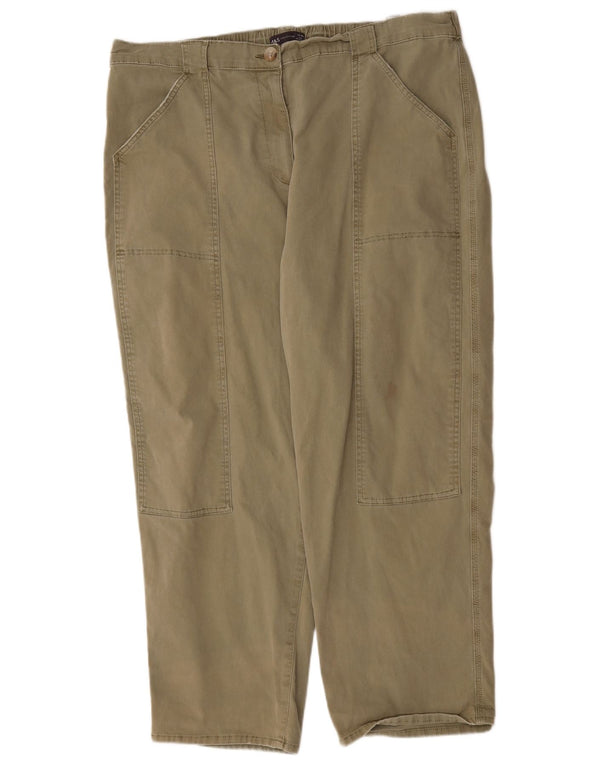 Marks & Spencer Γυναικεία Tapered Casual Παντελόνια UK 22 3XL W44 L28 Khaki