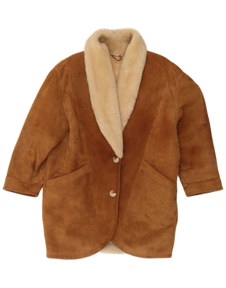 Vintage Γυναικείο Παλτό Shearling Oversized IT 44 Medium Brown Shearling