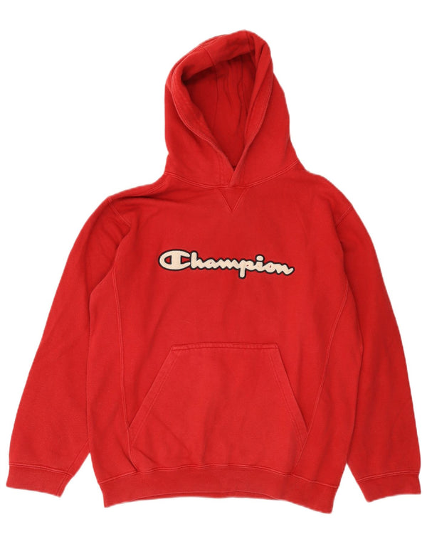 CHAMPION Boys Graphic Hoodie Jumper 11-12 ετών Κόκκινο βαμβακερό