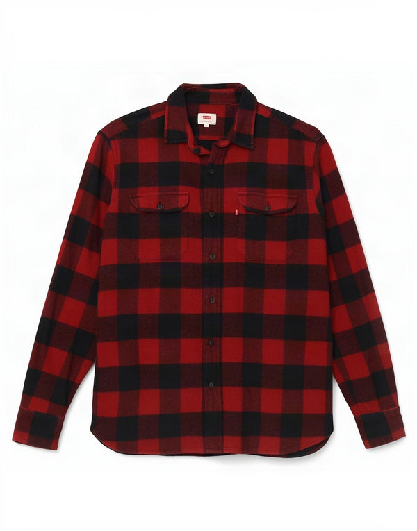 Ανδρικό πουκάμισο Levi's Flannel Μεσαίο κόκκινο βαμβακερό Gingham