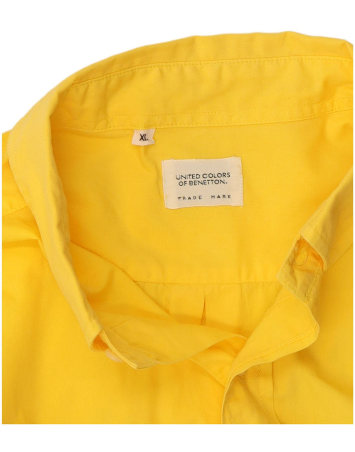 Ανδρικό πουκάμισο Benetton XL κίτρινο
