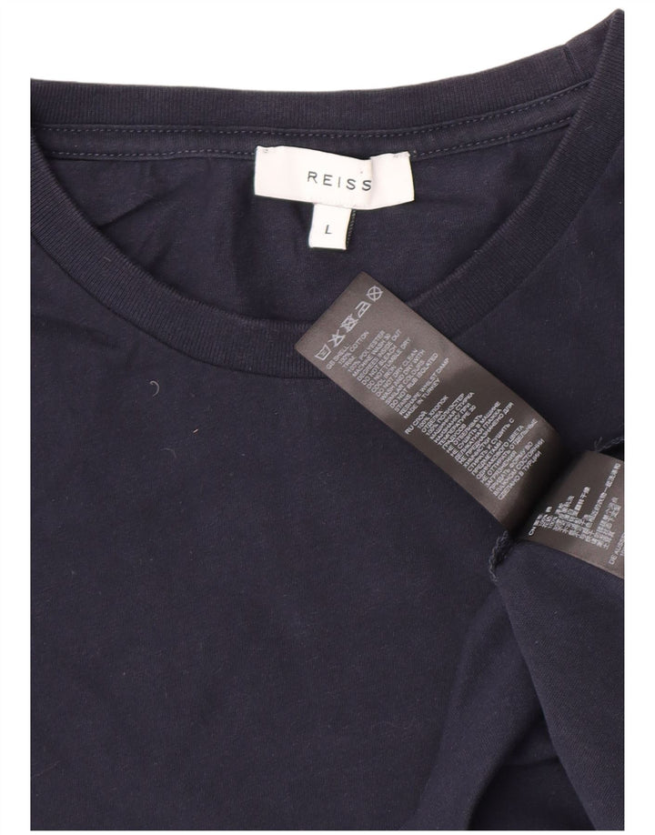 Ανδρικό T-Shirt Reiss Top Large Navy Blue από βαμβάκι