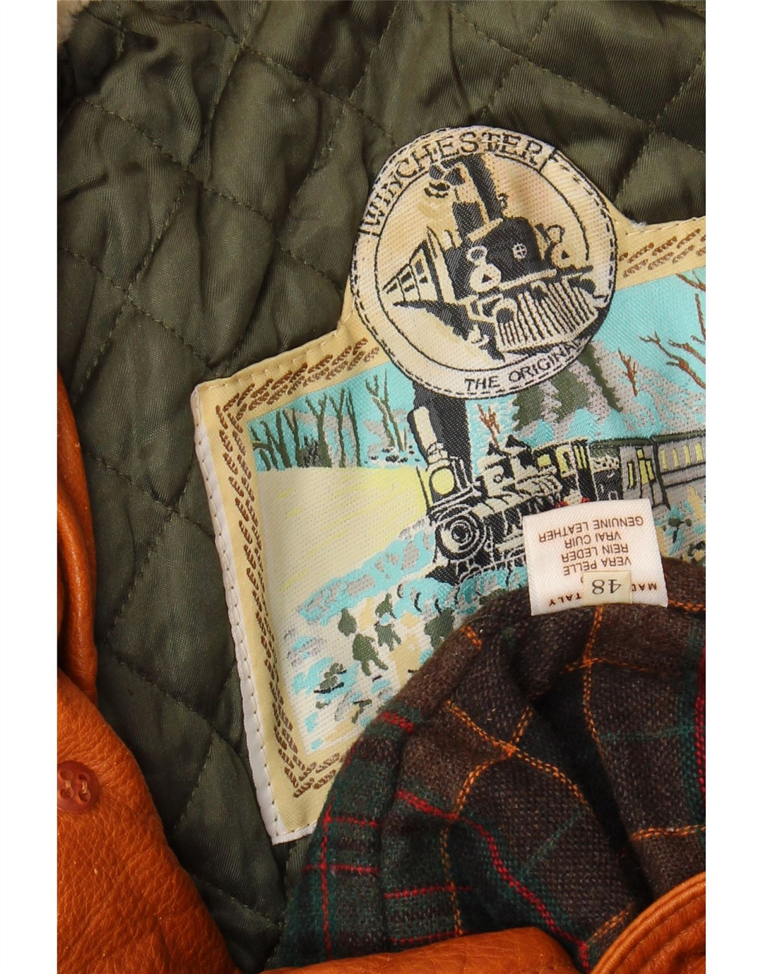 WINCHESTER Ανδρικό Δερμάτινο Μπουφάν IT 48 Δερμάτινο Μεσαίο Καφέ