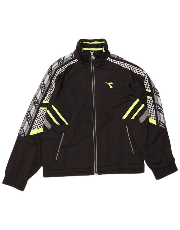 Ανδρική φόρμα γραφικών Diadora Top Jacket UK 36 Small Black Colourblock