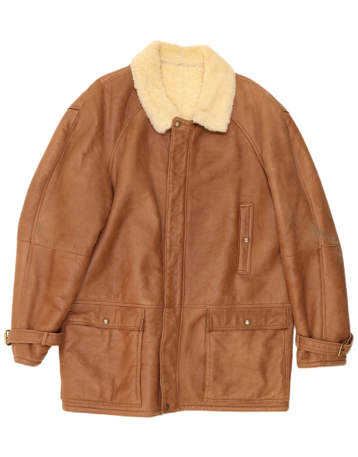 Vintage Ανδρικό Shearling Jacket IT 52 XL Beige Shearling