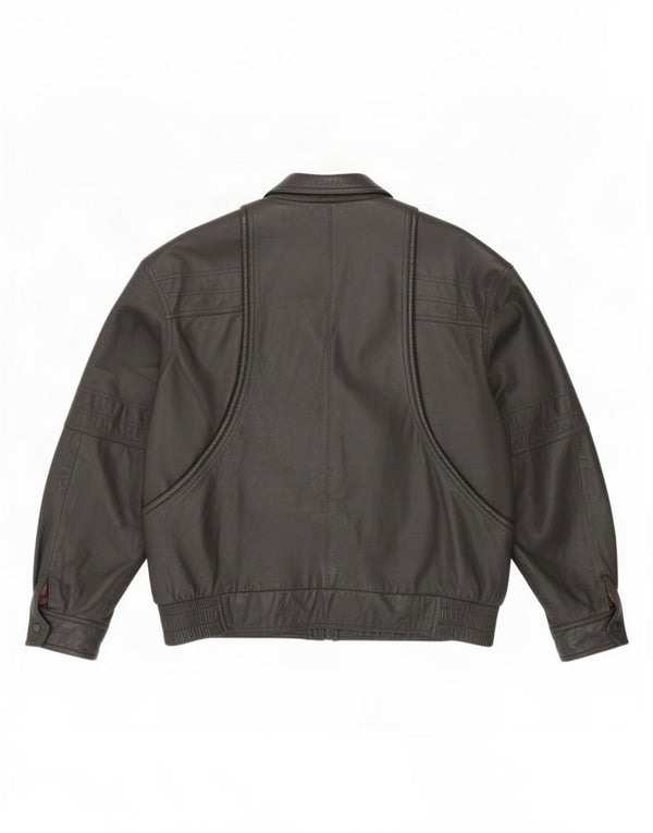 Jeffrey Brownleader Ανδρικό Δερμάτινο Μπουφάν UK 40 Large Grey