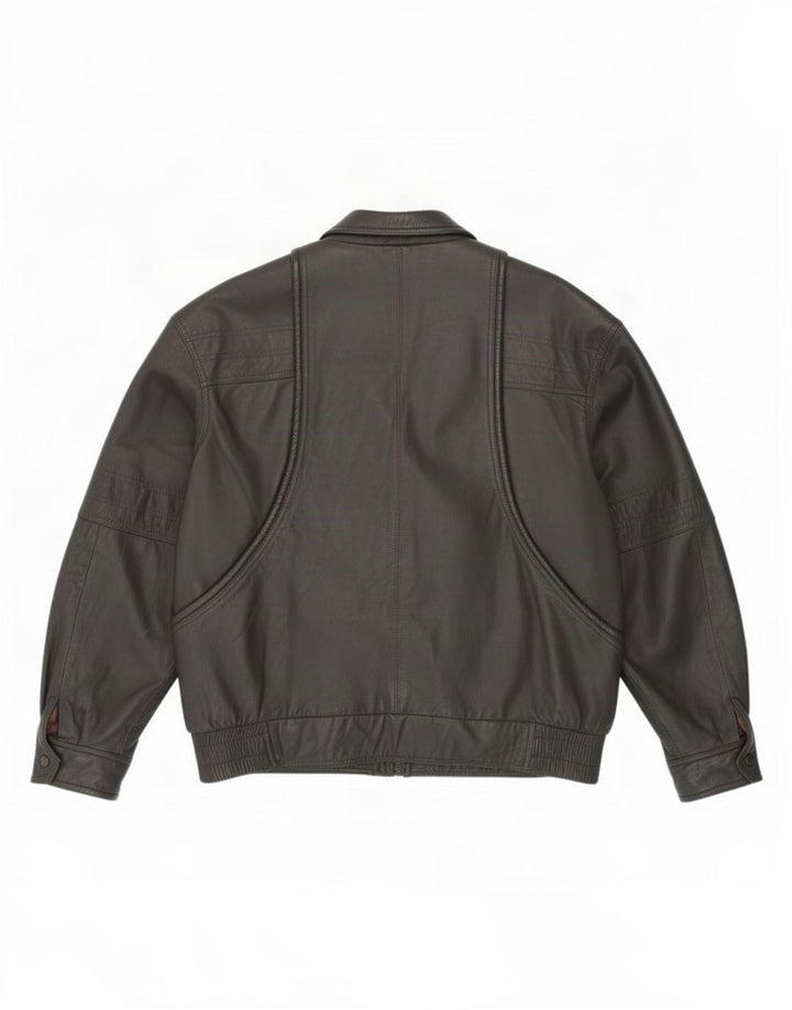 Jeffrey Brownleader Ανδρικό Δερμάτινο Μπουφάν UK 40 Large Grey