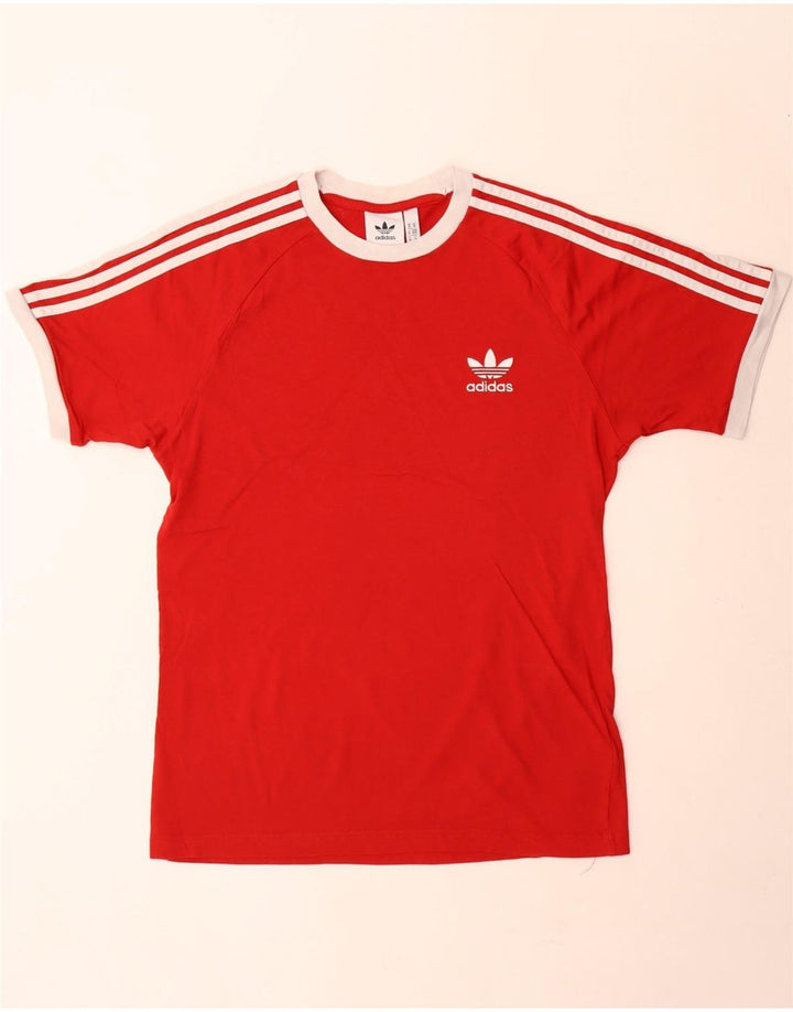 Ανδρικό T-Shirt Adidas Τοπ μεσαίο κόκκινο βαμβακερό