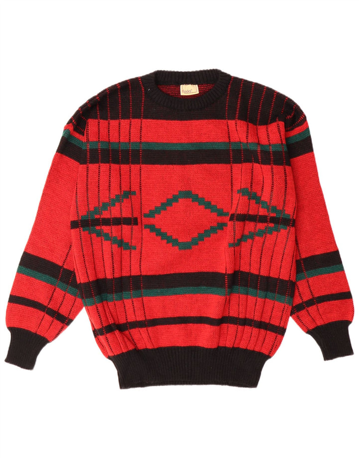 Ανδρικό πουλόβερ Rodes Crew Neck Jumper Μεσαίο κόκκινο γεωμετρικό