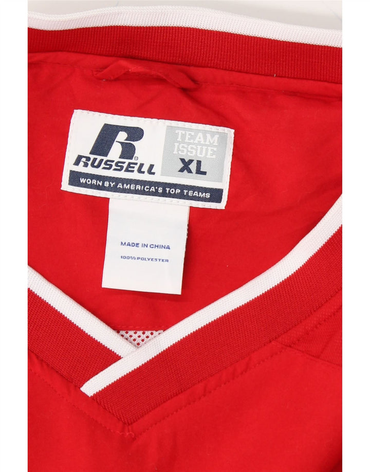 RUSSELL ATHLETIC Mens Loose Fit Pullover Tracksuit Top XL Red Polyester Vintage Russell Athletic and Second-Hand Russell Athletic from Messina Hembry 