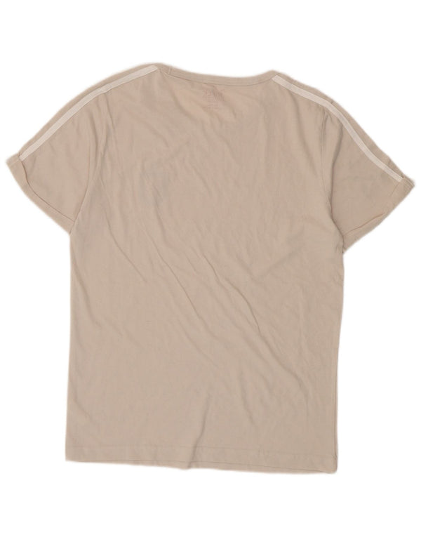 RIFLE Γυναικείο T-Shirt Top UK 14 Large Off White Βαμβακερό