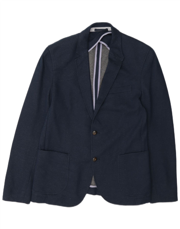 Zara Ανδρικό σακάκι μπλέιζερ με 2 κουμπιά EU 52 Large Navy Blue Polyester
