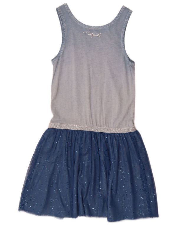 Desigual Girls Graphic Αμάνικο φόρεμα A-Line 11-12 ετών Μπλε χρώμα