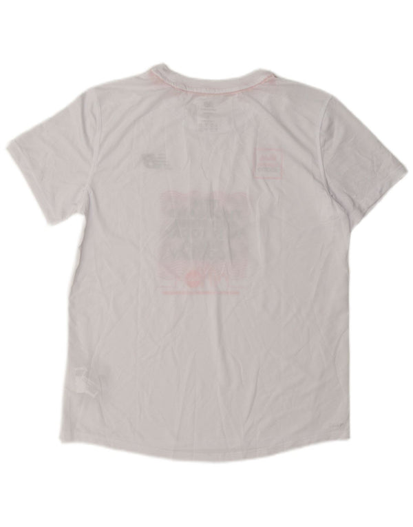 Γυναικείο γραφικό μπλουζάκι New Balance Top UK 10 Small White