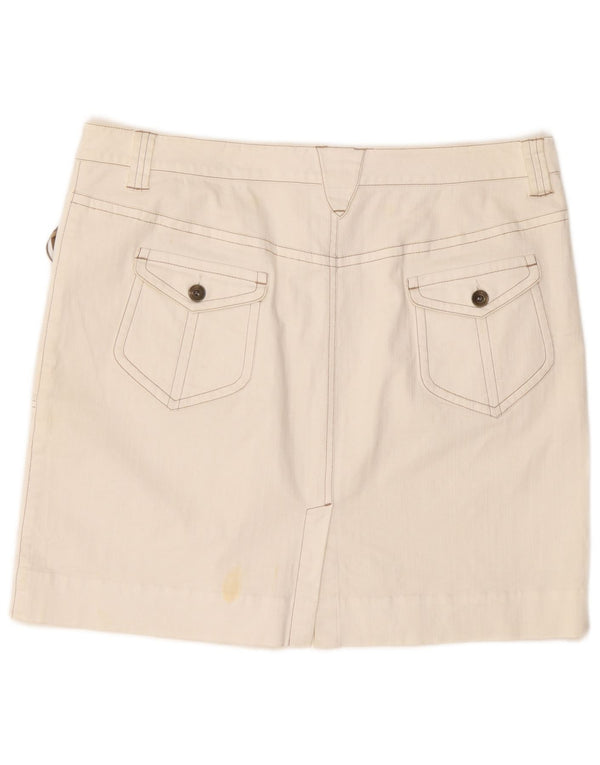 MARLBORO CLASSICS Γυναικεία Μίνι Ψηλόμεση Φούστα EU 50 3XL W36 Λευκό βαμβακερό