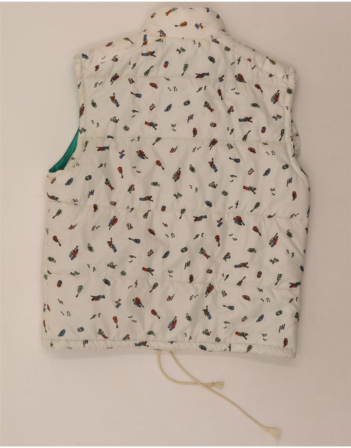 VINTAGE Mens Padded Gilet UK 38 Medium White Spotted Polyester Vintage Vintage and Second-Hand Vintage from Messina Hembry 