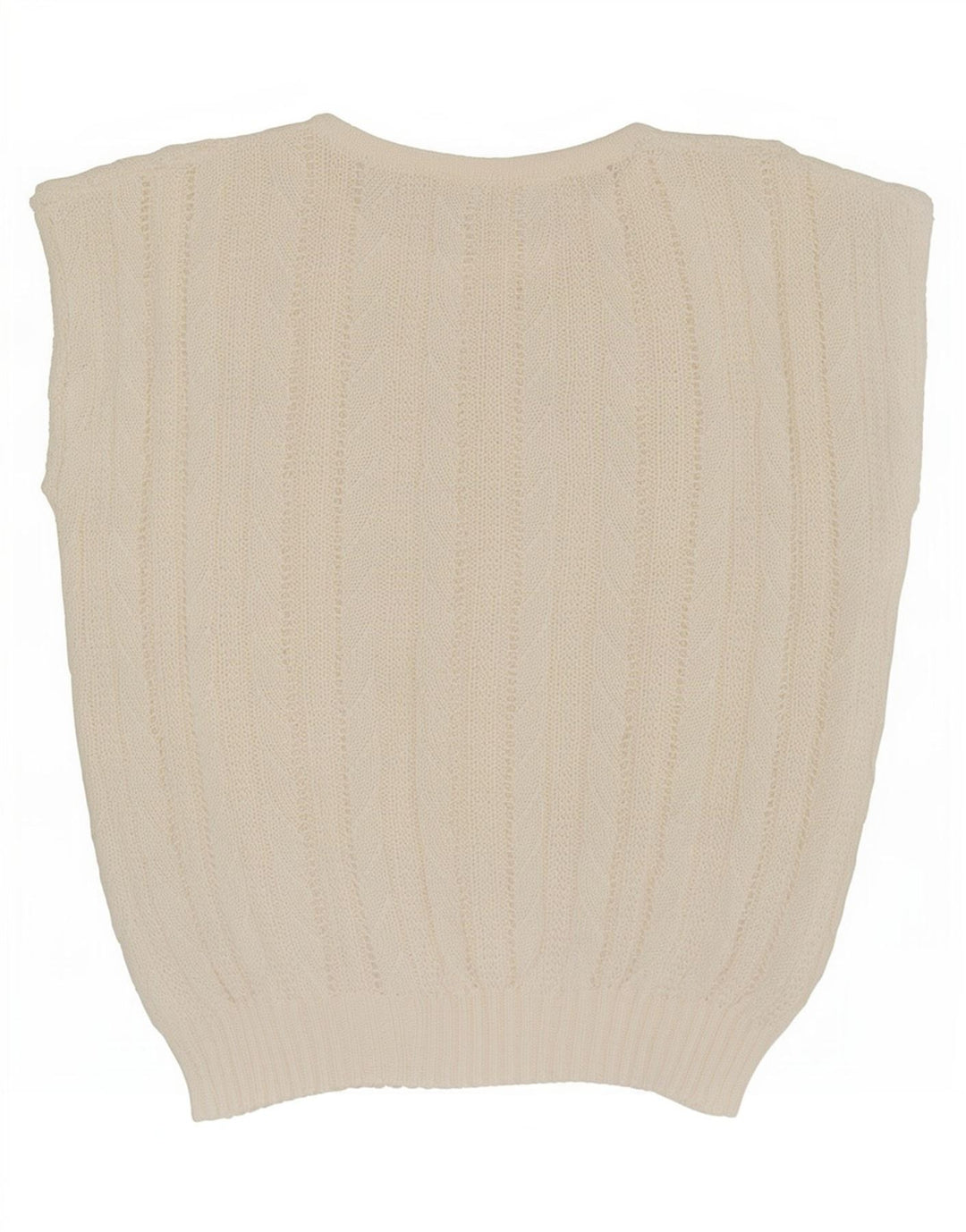 Vintage γυναικείο γιλέκο Tank Top UK 14 Medium Off White