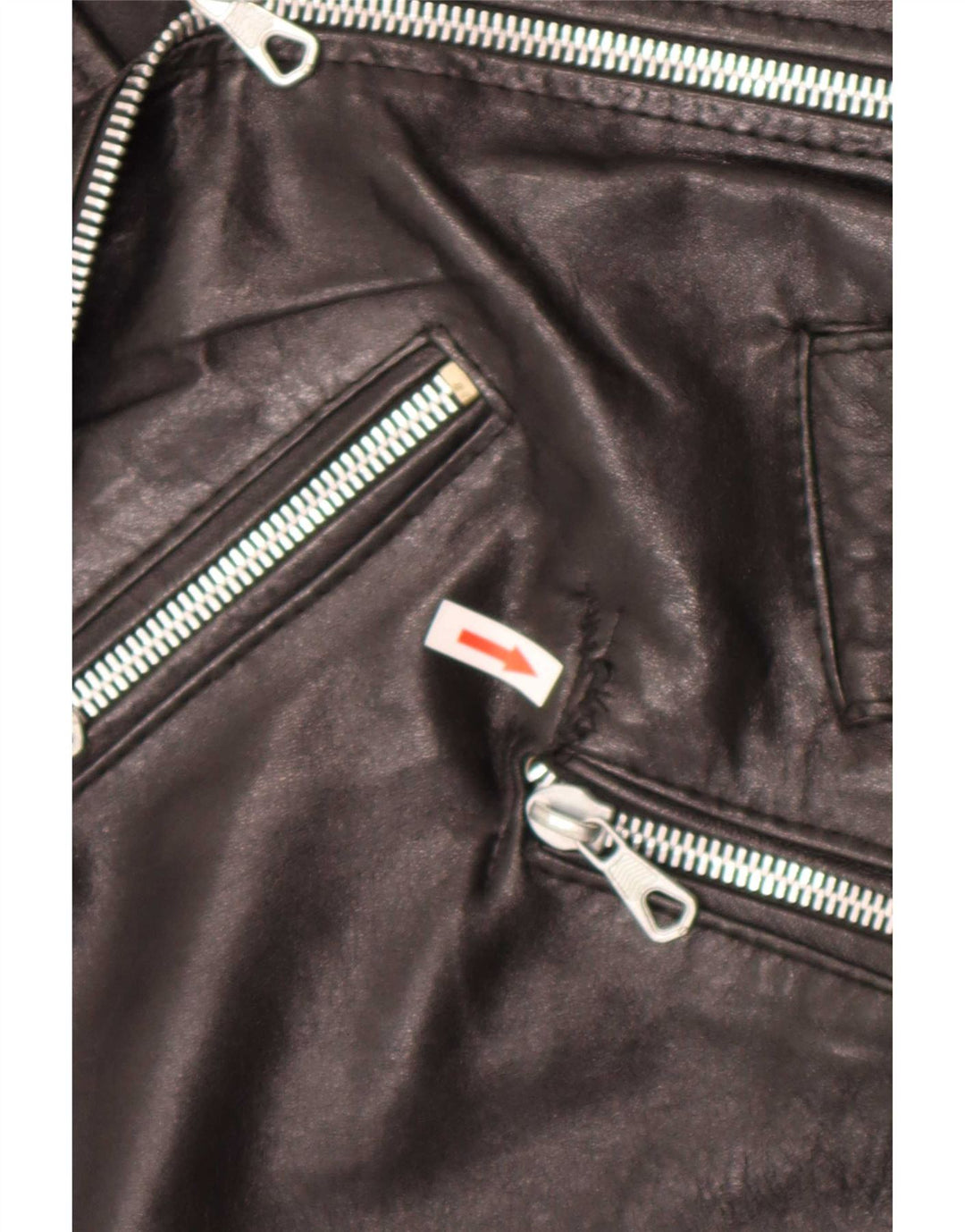 Vintage Γυναικείο Δερμάτινο Μπουφάν Biker UK 12 Μεσαίο Μαύρο