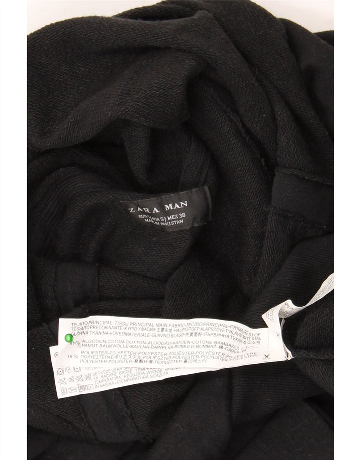 Zara Ανδρικό φούτερ με ρολό λαιμόκοψη Jumper Μικρό μαύρο βαμβακερό