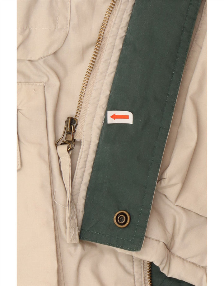Vintage Mens Utility Jacket UK 40 Large Beige Polyester