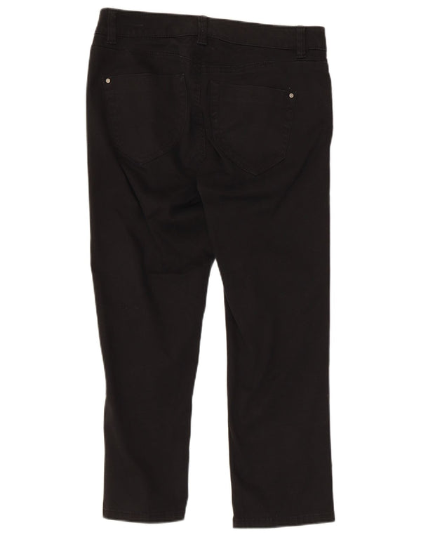 ESPRIT Womens Straight Capri Trousers UK 8 Small W30 L22 Black Cotton