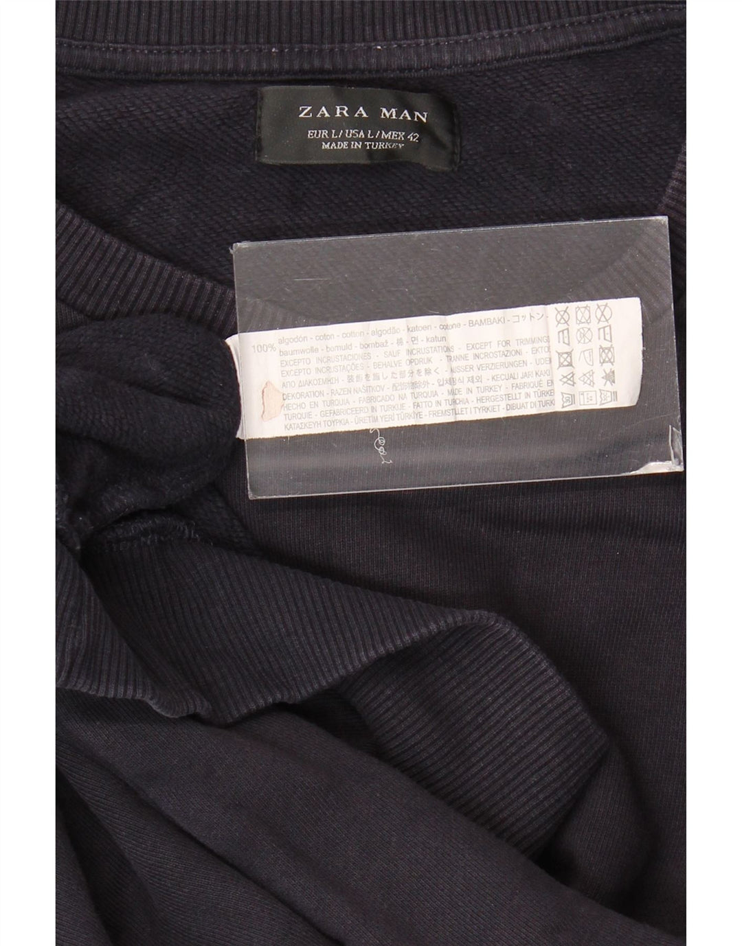 Zara Ανδρικό Φούτερ Jumper Μεγάλο Ναυτικό Βαμβακερό