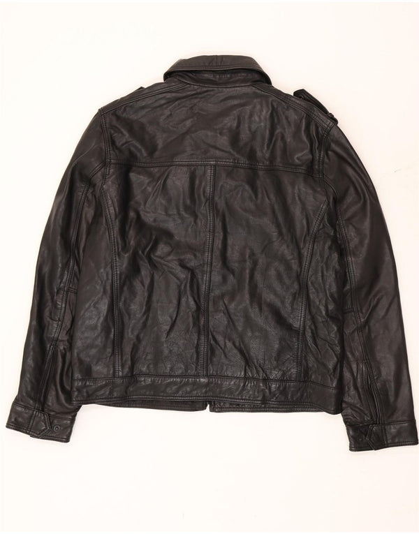Tommy Hilfiger Ανδρικό δερμάτινο μπουφάν UK 40 Large Black