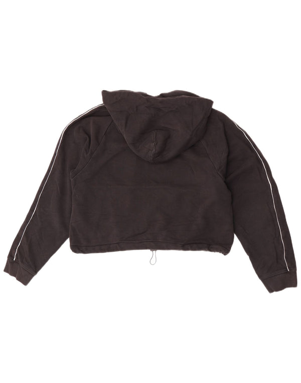 Levi's Womens Crop Graphic Hoodie Jumper UK 14 Medium Black Colourblock