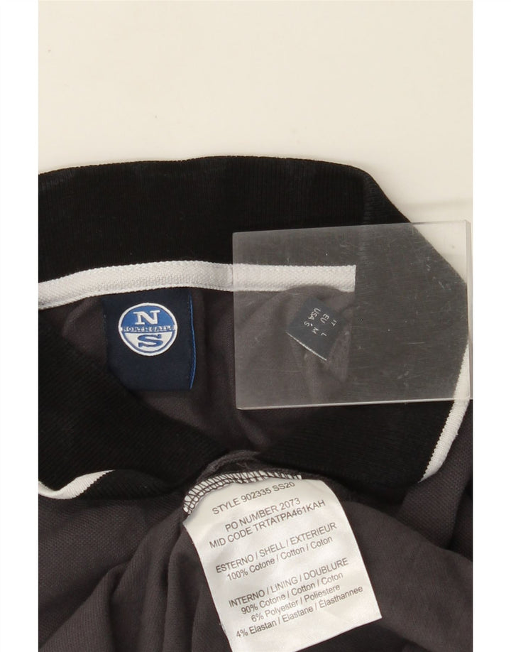 NORTH SAILS Ανδρικό γραφικό μπλουζάκι πόλο μικρό γκρι βαμβακερό