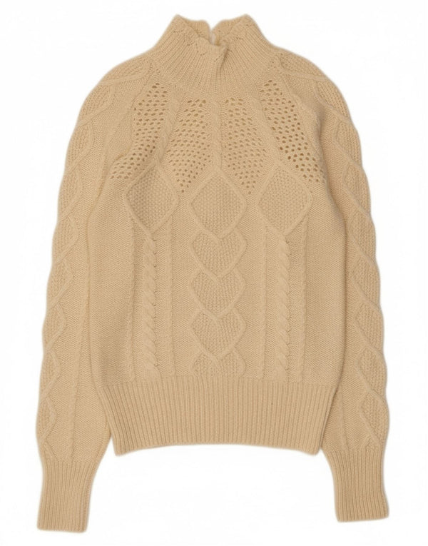Stefanel Γυναικείο πουλόβερ με λαιμό χελώνα UK 18 XL Off White Ακρυλικό