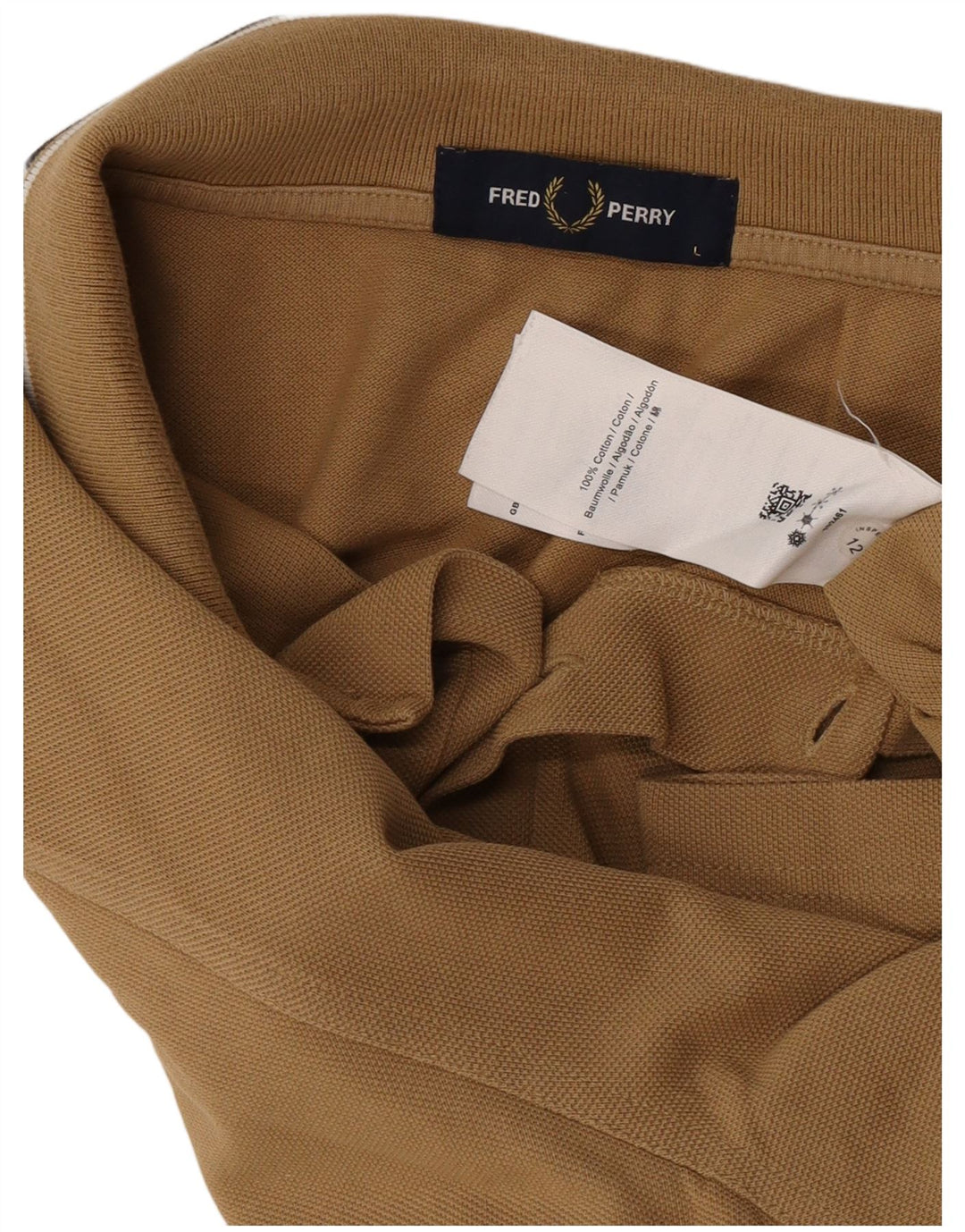 Fred Perry Ανδρικό Πόλο Μπλουζάκι μεγάλο μπεζ βαμβακερό