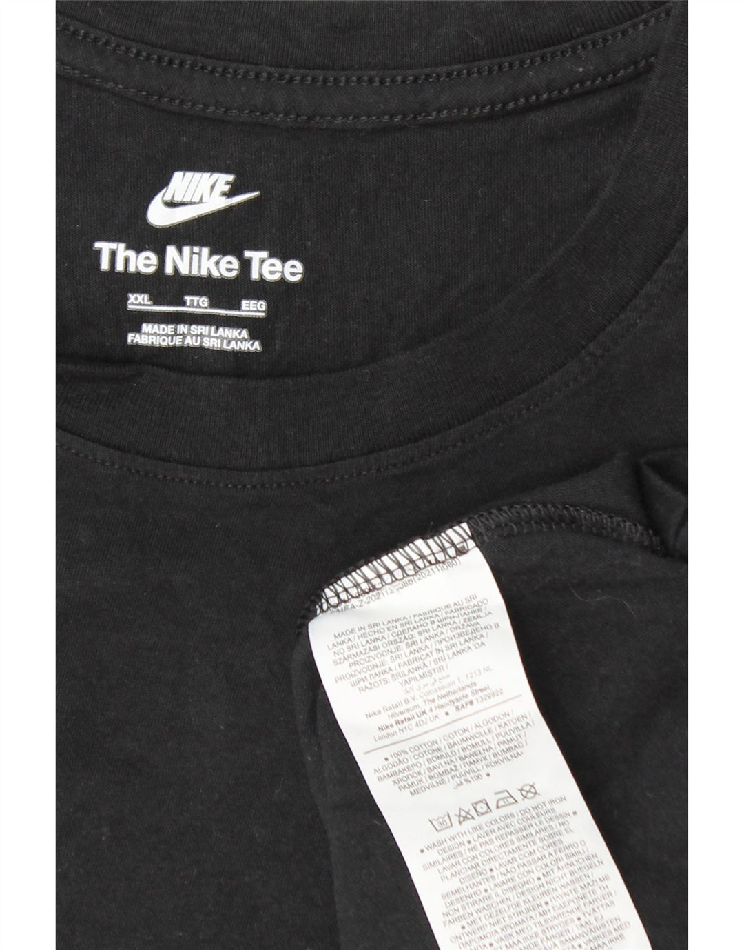 Ανδρικό T-Shirt NIKE Top 2XL Μαύρο βαμβακερό