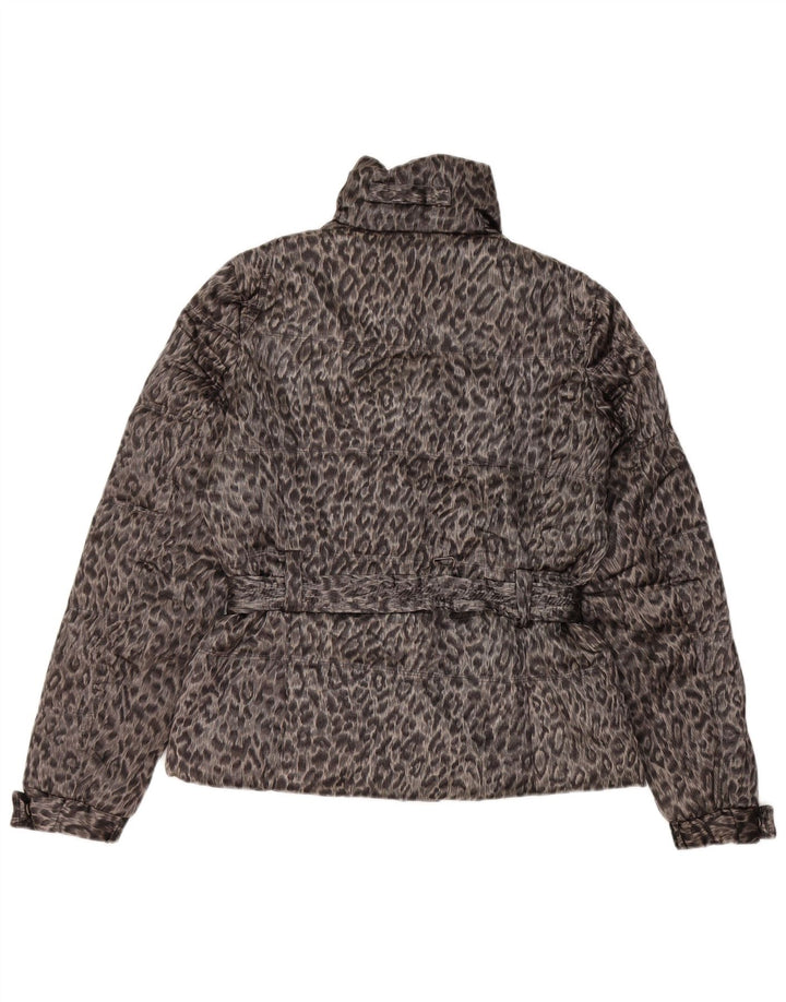 Zara Γυναικείο τζάκετ αντιανεμικό UK 14 Medium Grey Animal Print Polyester