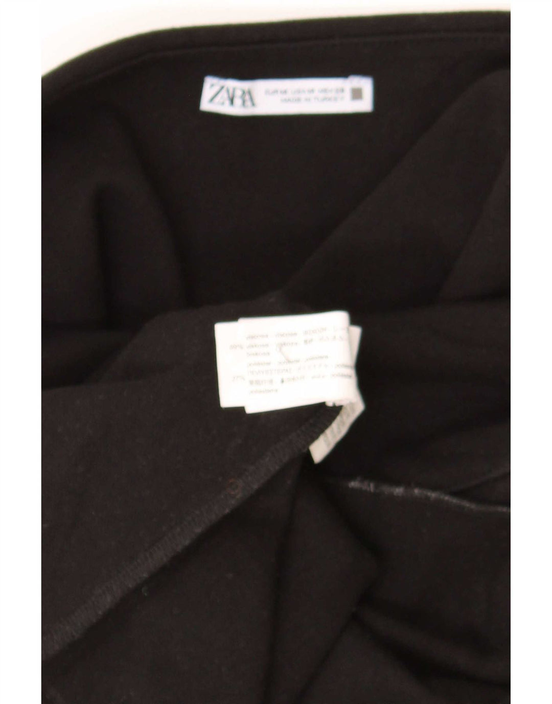 Zara Γυναικείο Στράπλες Φόρεμα UK 12 μεσαία μαύρη βισκόζη