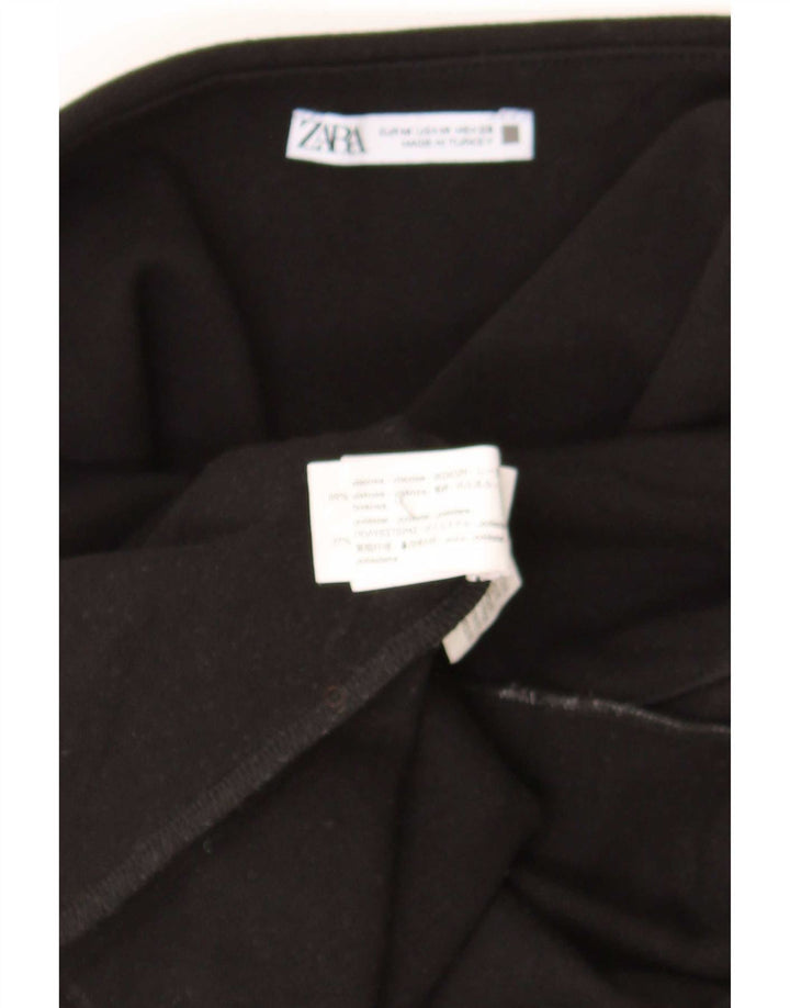 Zara Γυναικείο Στράπλες Φόρεμα UK 12 μεσαία μαύρη βισκόζη