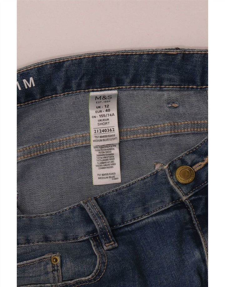 Marks & Spencer Γυναικεία Slim Jeans UK 12 Medium W32 L28 Blue Floral