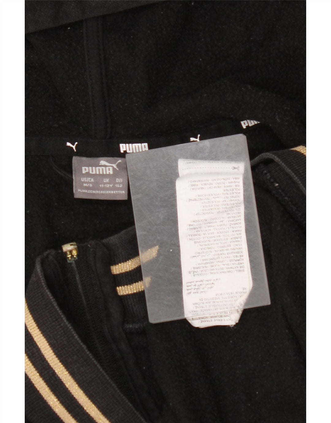 Πουλόβερ PUMA Boys Zip Hoodie 11-12 ετών Μαύρο βαμβακερό