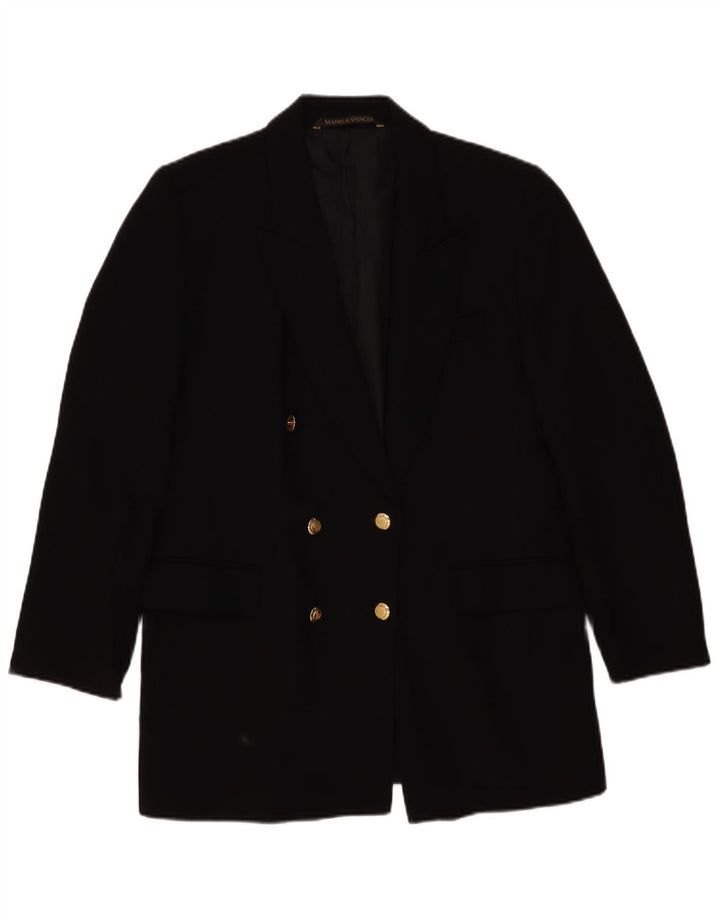 Marks & Spencer Γυναικείο μπουφάν Blazer με διπλό στήθος 14 Μαύρο νέο μαλλί