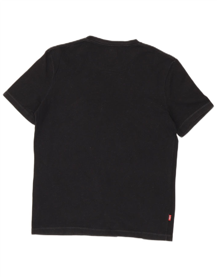 LEVI'S Γυναικείο T-Shirt Top UK 12 Μεσαίο μαύρο βαμβακερό