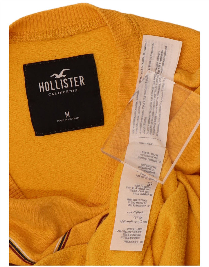 Γυναικείο γραφικό φούτερ HOLLISTER Crop Jumper UK 14 μεσαίο κίτρινο βαμβακερό
