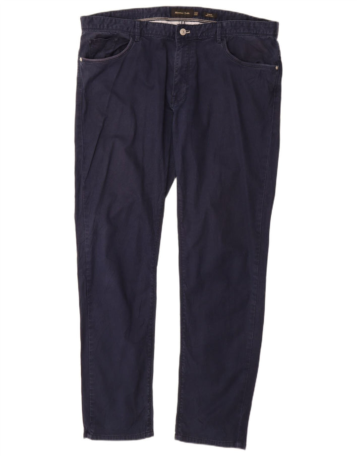 MASSIMO DUTTI Ανδρικό Slim Fit Casual Παντελόνι EU 48 XL W38 L32 Navy Blue