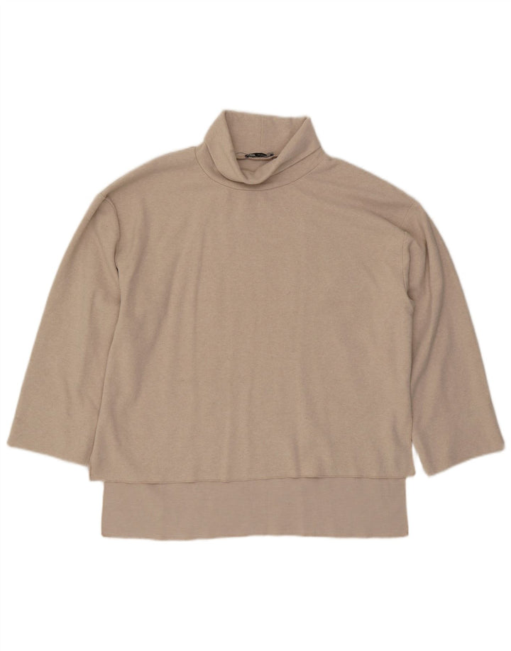 Zara Γυναικείο Τοπ 3/4 Μανίκι UK 16 Large Beige