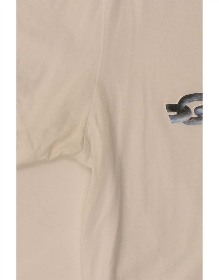 Ανδρικό γραφικό T-Shirt Diesel Top Μεσαίο λευκό βαμβακερό