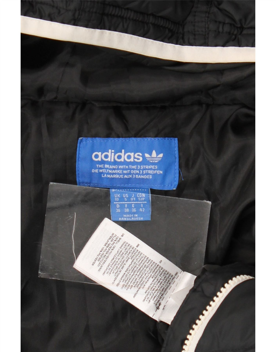 Γυναικείο μπουφάν με κουκούλα Adidas UK 10 Small Black Polyester