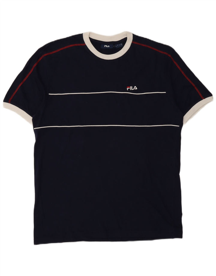 Ανδρικό T-Shirt Fila Top Large Navy Blue ριγέ βαμβακερό