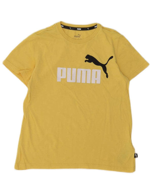 Γραφικό T-Shirt Puma Boys Top 11-12 ετών κίτρινο βαμβακερό