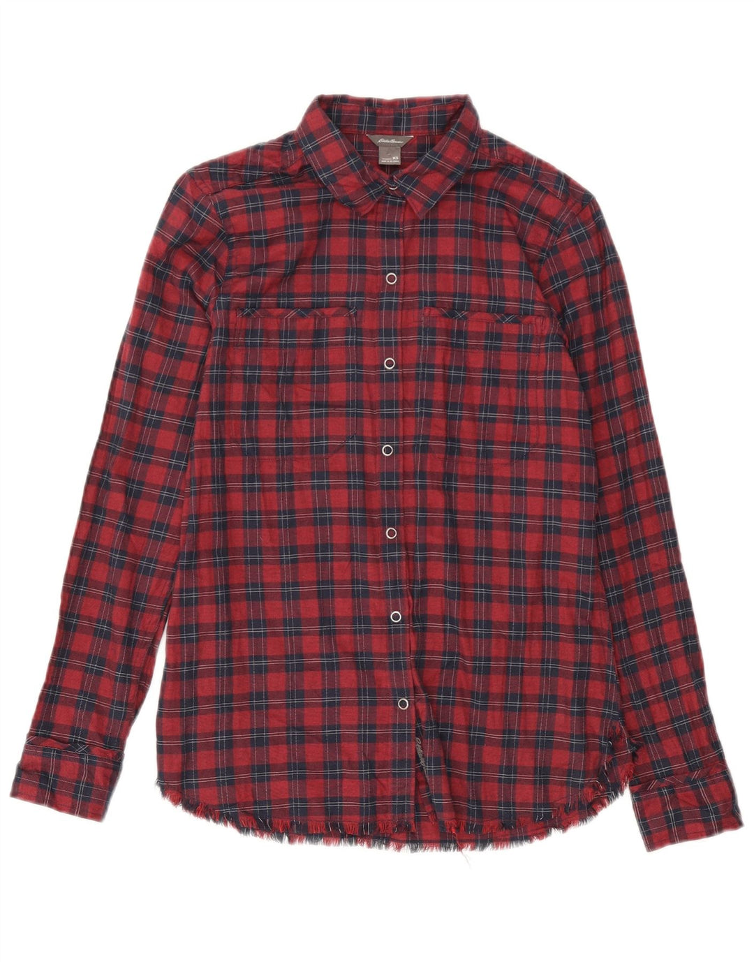 Eddie Bauer Γυναικείο πουκάμισο Oversized UK 6 XS Red Check Cotton